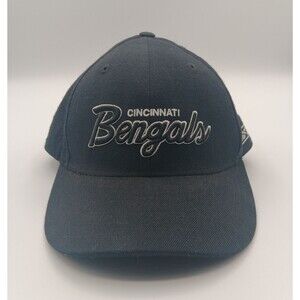 Cincinnati Bengals Hat Mn 7 1/2 Black Fitted Embroidered Spellout NFL Cap Reebok
